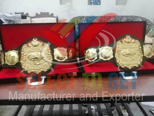 NWA United National Championship Engraving 3D Belt.