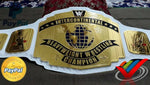 WWE WHITE STRAP INTERCONTINENTAL HEAVYWEIGHT WRESTLING CHAMPION BELT.
