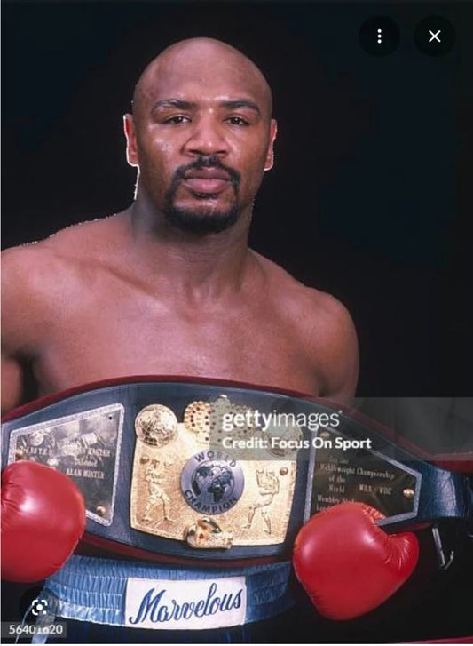 WBA, WBC, IBF, and The Ring Middleweight Champion Belt Marvin Hagler.