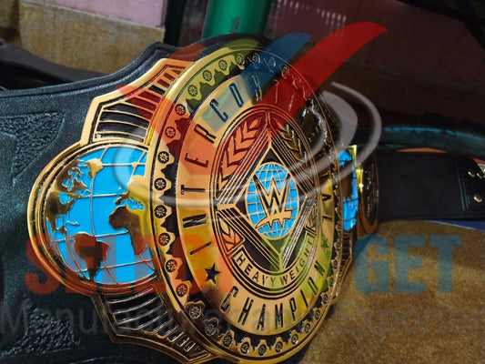 The Jey USO Intercontinental & The United States Championship Belts.