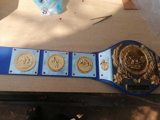 WWWF 82’ Tag Team Championship Old School Trophy Belt.