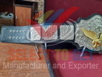 NWA World Tag Team Championship Belt. Brass & All Plates Silver Eagle Gold.