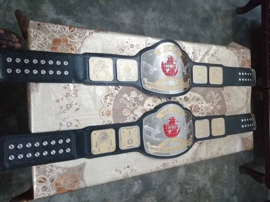 The 84 WWF OLD CLASSIC TAG-TEAM WRESTLING CHAMPIONSHIP BELT. (SAME TWO BELTS )