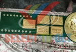 BIG GREEN WORLDWIDE WRESTLING HEAVYWEIGHT CHAMPION BELT 24 K GOLD .